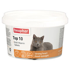 Beaphar Top 10 витамины для кошек, 180 табл. цена и информация | Витамины, добавки и средства от паразитов для кошек | hansapost.ee