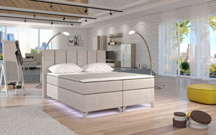 Кровать Basilio с LED подсветкой, 160x200 см, гобелен, кремовая цена и информация | Кровать БОНО, белая | hansapost.ee