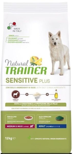 Natural Trainer Sensitive Plus для собак средних и крупных пород с кониной 12кг цена и информация | Сухой корм для собак | hansapost.ee