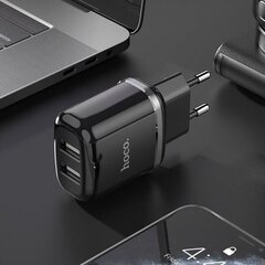 Зарядное устройство бытовое Hoco N4 с двумя разъемами USB (2.4A), черное цена и информация | Зарядные устройства для телефонов | hansapost.ee