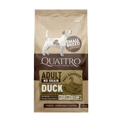 Quattro Small Breed Adult сухой корм без зерна для собак мелких пород с уткой, 7 кг цена и информация | Сухой корм для собак | hansapost.ee