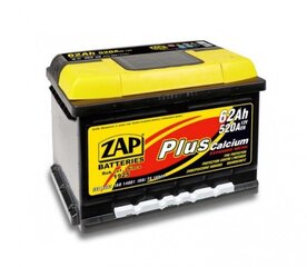 Aku ZAP Plus (+ -) 62Ah 520A цена и информация | Аккумуляторы | hansapost.ee