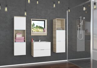 Комплект мебели для ванной комнаты, дуб / белый цена и информация | Комплекты в ванную | hansapost.ee