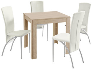 Комплект мебели для столовой Notio Living Lori 80/Nevada, цвета дуба/белый цена и информация | Комплекты мебели для столовой | hansapost.ee