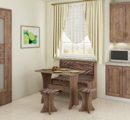 Комплект для столовой с табуретками, коричневый/белый цена и информация | Комплекты мебели для столовой | hansapost.ee