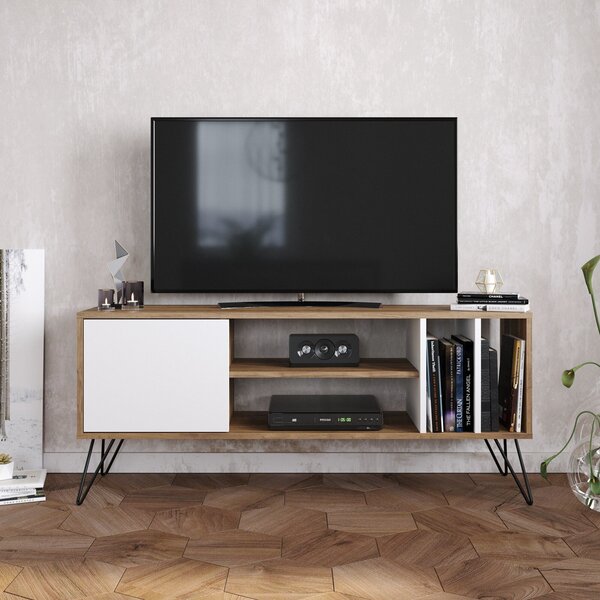 TV laud Kalune Design Mistico 140 cm, pruun/valge soodsam