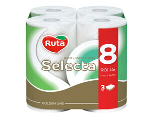 Туалетная бумага Ruta Selecta 8рул 3сл цена и информация | Туалетная бумага, бумажные полотенца | hansapost.ee