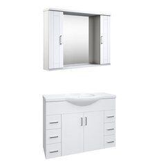 Комплект шкафчиков для ванной комнаты Kamė Eternal 100, белый цена и информация | Комплекты в ванную | hansapost.ee