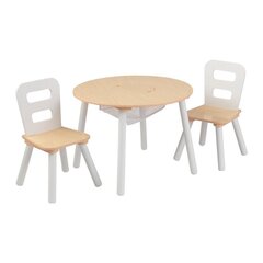 KidKraft круглый стол и два стула(белый-натуральный) цена и информация | Детские столы и стулья | hansapost.ee