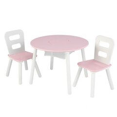 Уцененный товар. KidKraft круглый стол и два стула(розово-белый цвет) цена и информация | Детские столы и стулья | hansapost.ee
