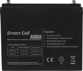 Green Cell AGM VRLA 12V 84AH hooldusvaba aku telkijale, fotogalvaanidele, päikesepaneelidele, paatidele цена и информация | Аккумуляторы | hansapost.ee