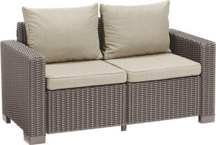 Диван садовый California 2 Seater Sofa двухместный, бежевый цена и информация | Комплекты уличной мебели | hansapost.ee