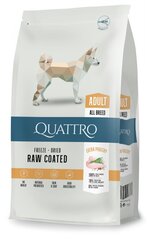 QUATTRO полноценный сухой корм для взрослых собак всех пород с большим количеством птицы 3 кг цена и информация | Сухой корм для собак | hansapost.ee