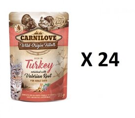 Carnilove консервы для кошек Turkey Valeriana, 24 х 85г цена и информация | Консервы для кошек | hansapost.ee