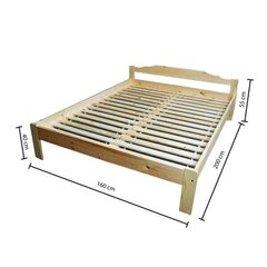 Кровать Uku, 160x200 см, темно-коричневая цена и информация | Кровать БОНО, белая | hansapost.ee